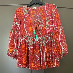 Show Me Your Mumu Bell Sleeve Sheer Too